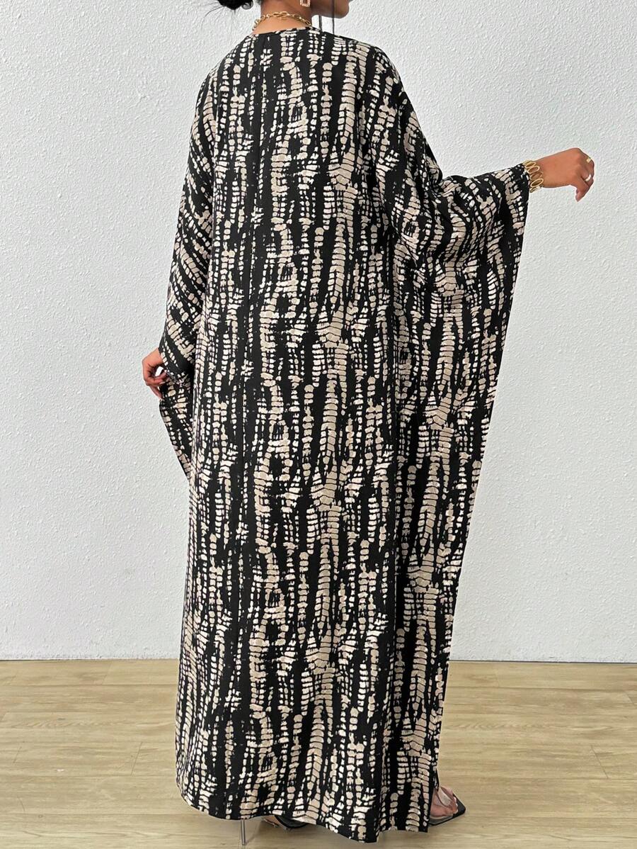 SHEIN Clasi فستان شيفون طويل بأكمام خفافيش وشق أنيق