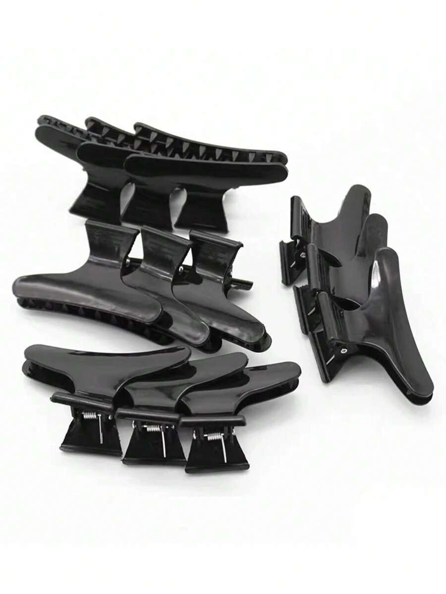 SHEIN WANMEI مجموعة 12 مشبك شعر بشكل فراشة لتقسيم وتصفيف الشعر