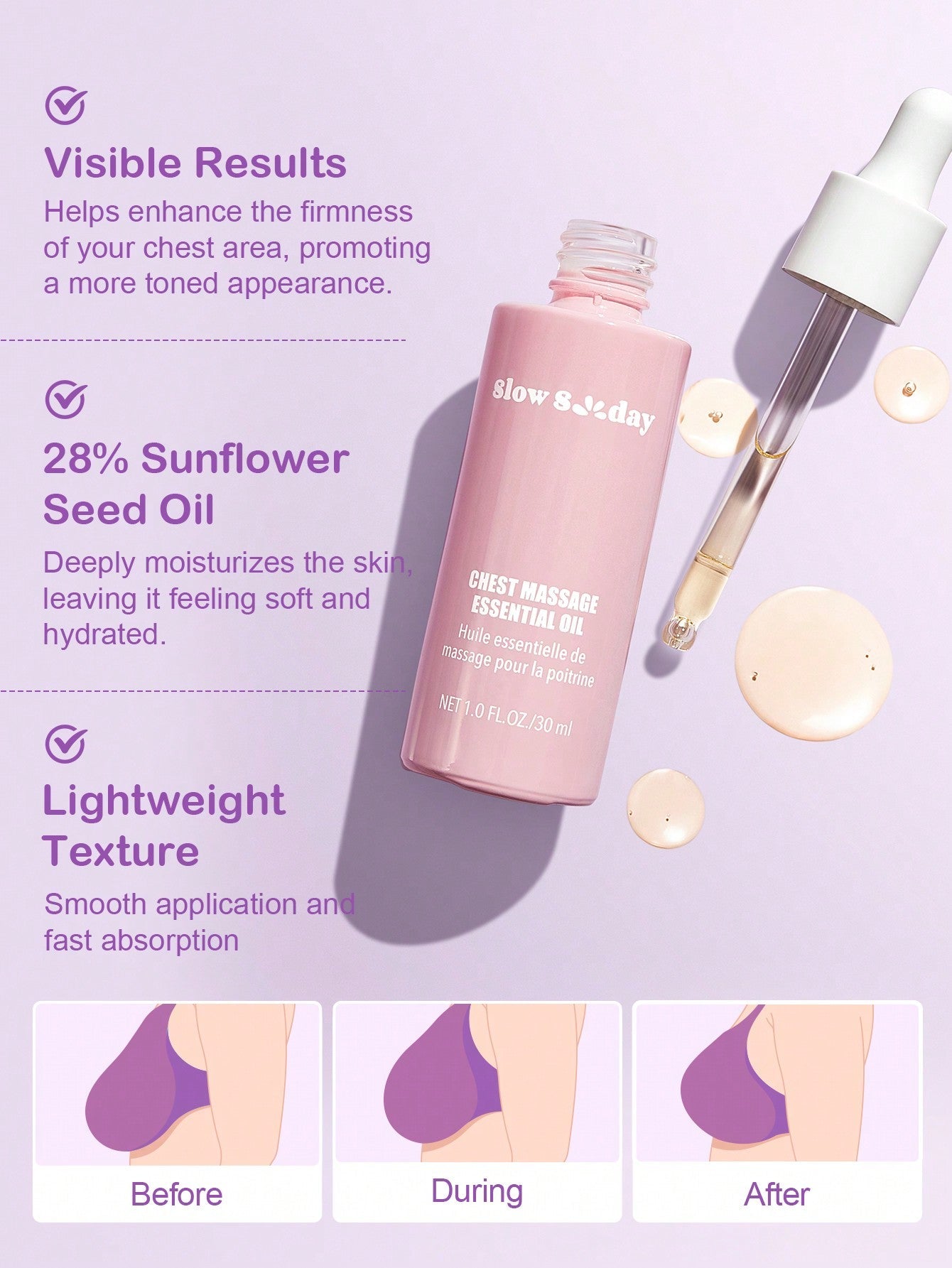 SlowSunday زيت أساسي لتدليك الصدر – ميم