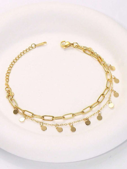SHEIN سوار ذهبي متعدد الطبقات