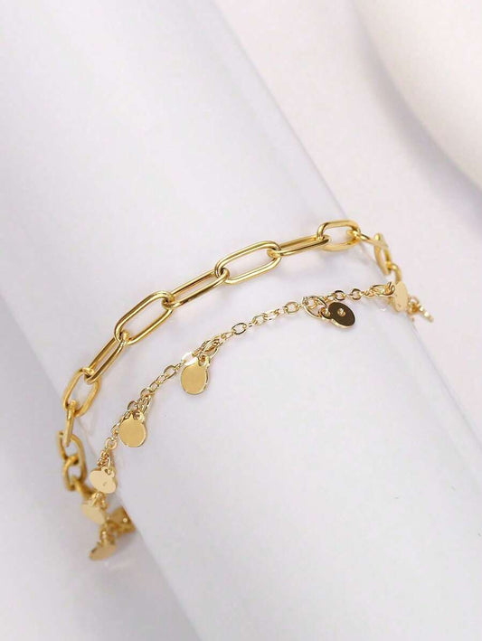 SHEIN سوار ذهبي متعدد الطبقات