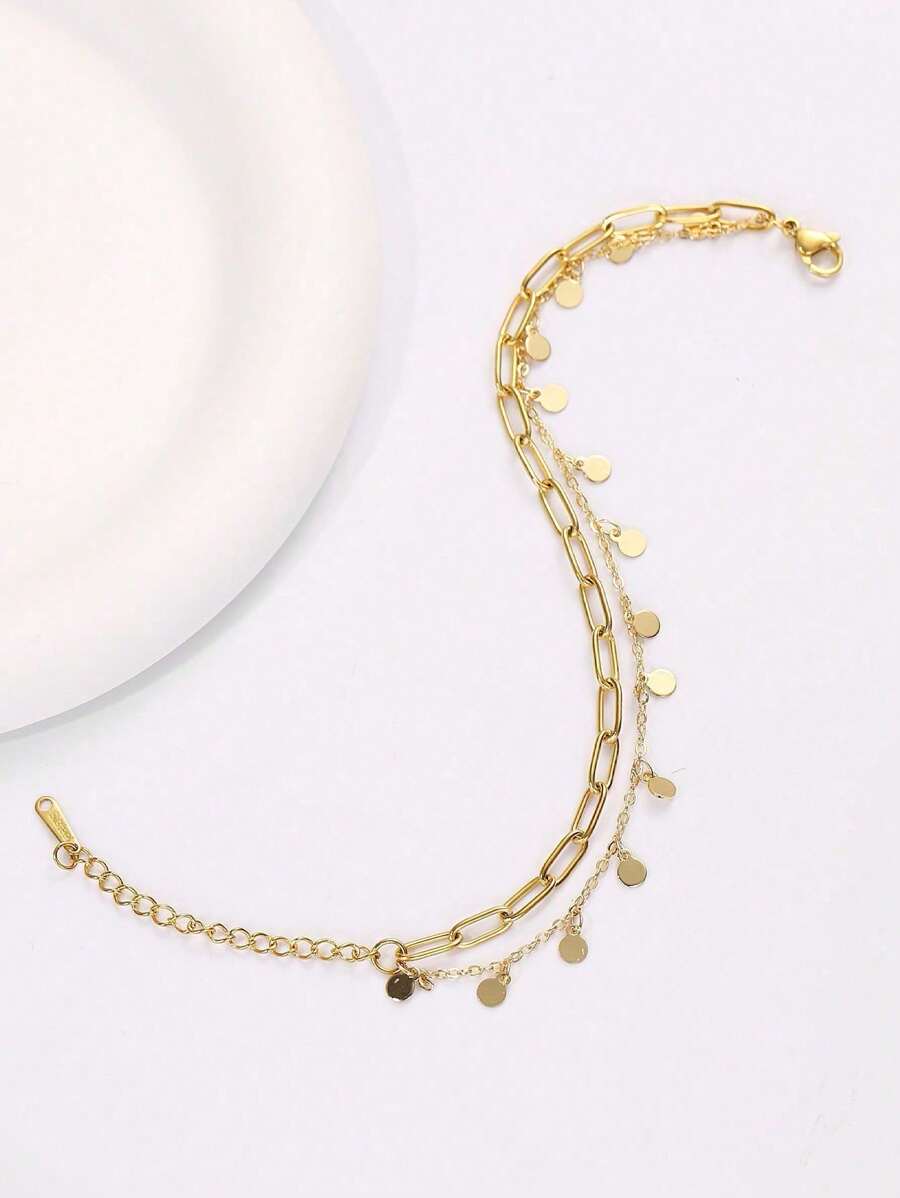 SHEIN سوار ذهبي متعدد الطبقات