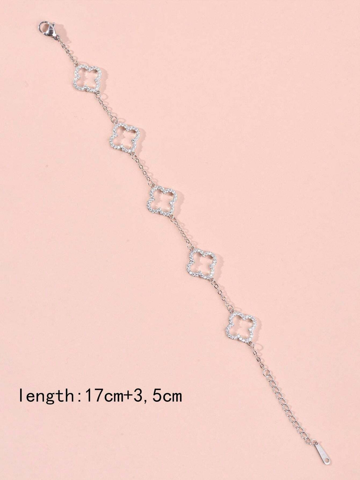 SHEIN سوار أنيق بتصميم رباعي الأوراق مزين بزركون لامع