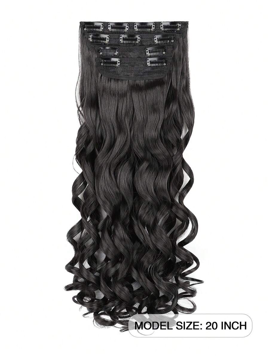 SHEIN إضافة رزمة شعر أسود مجعد 20 بوصة مكون من 4 جهات