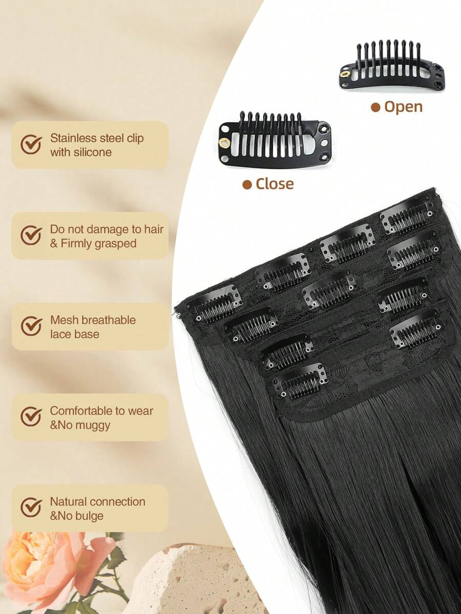 SHEIN إضافة رزمة شعر أسود مجعد 20 بوصة مكون من 4 جهات