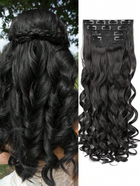 SHEIN إضافة رزمة شعر أسود مجعد 20 بوصة مكون من 4 جهات