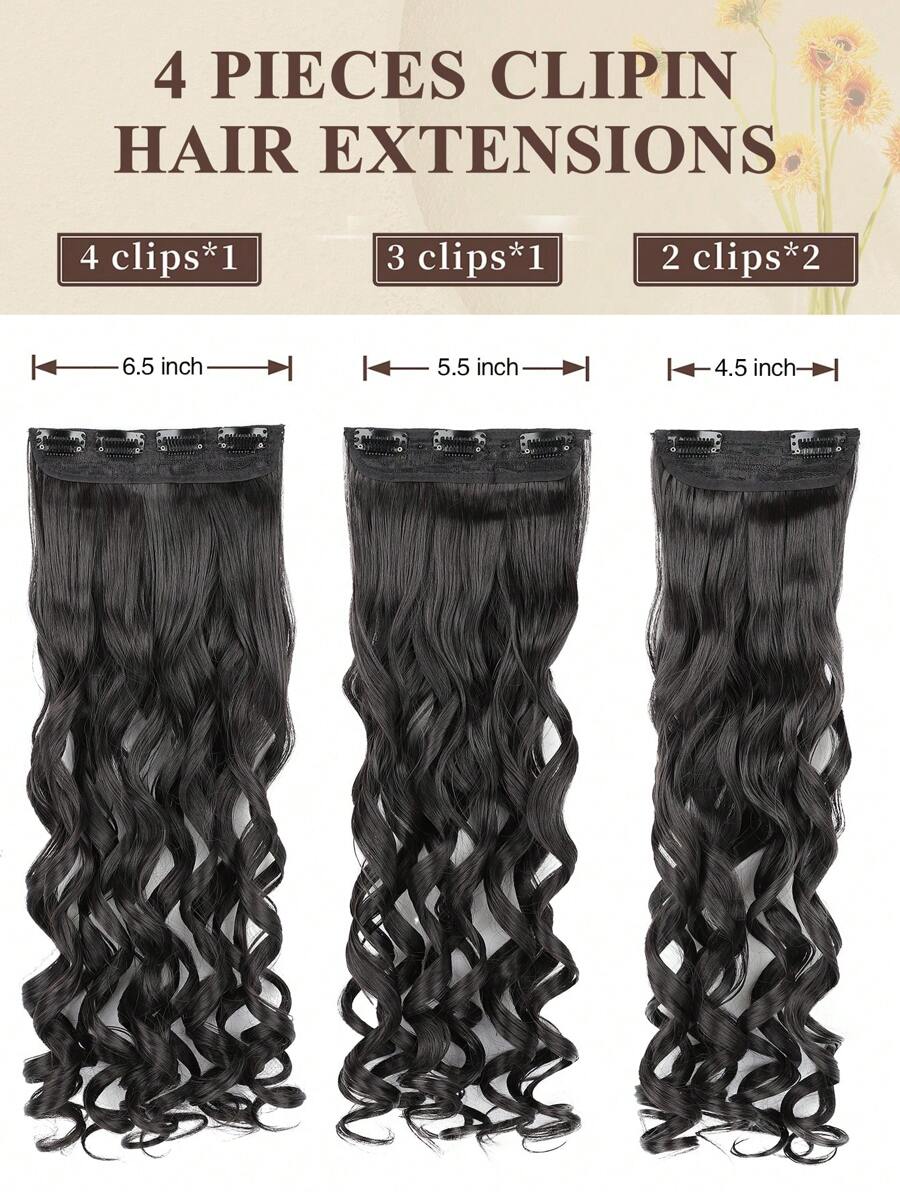 SHEIN إضافة رزمة شعر أسود مجعد 20 بوصة مكون من 4 جهات