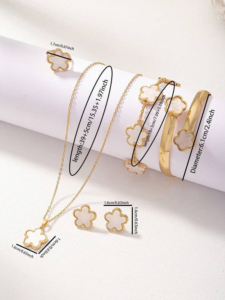 SHEIN مجموعة مجوهرات بتصميم شمندر أنيق وعصري