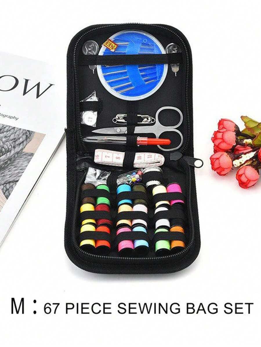 SHEIN طقم خياطة محمول 1 قطعة مع إبرة وخيط ولوازم يديوية