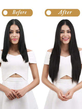 SHEIN شعر اصطناعي مستقيم طويل ب 5 مشابك