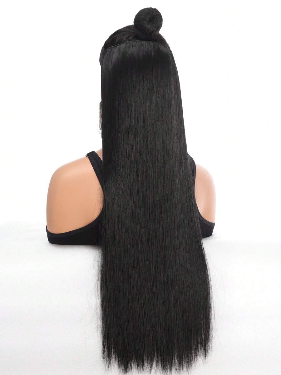 SHEIN شعر اصطناعي مستقيم طويل ب 5 مشابك