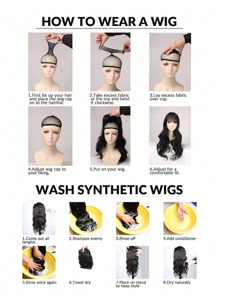 SHEIN باروكة شقراء طويلة مموجة 24 بوصة مقاومة للحرارة