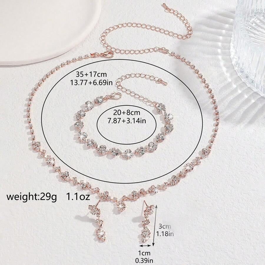 SHEIN مجموعة مجوهرات أنيقة مكونة من 4 قطع