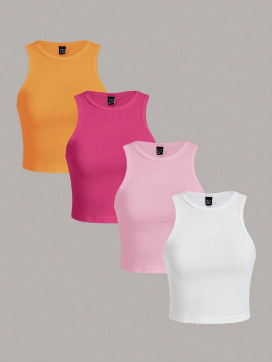 SHEIN Essnce طقم 4 قطع توبات نسائية كاجوال