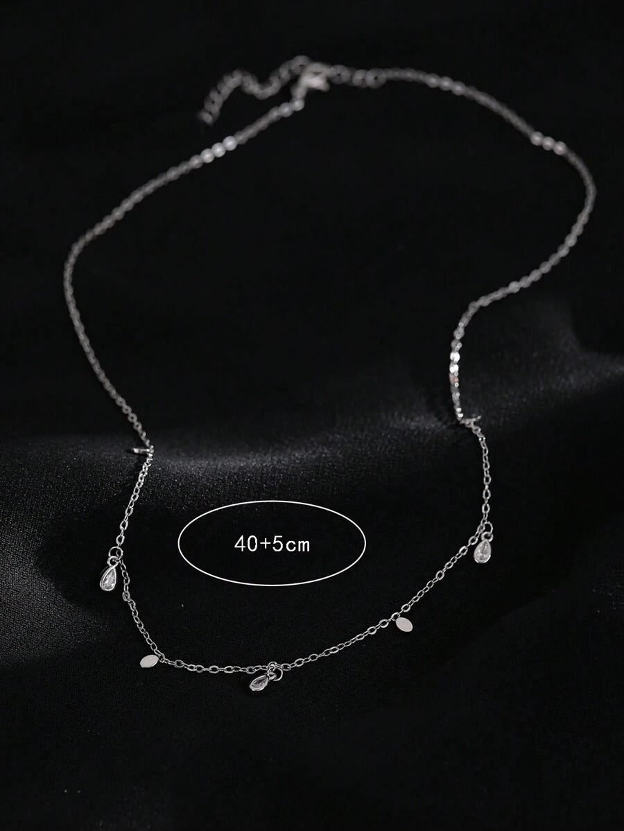 SHEIN قلادة أنثوية فريدة بتصميم قطرة ماء