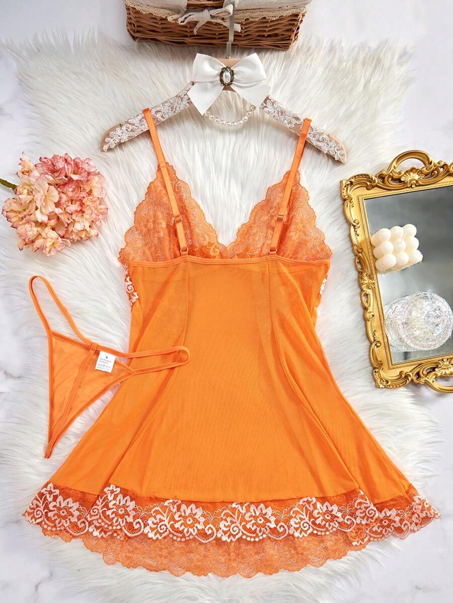 SHEIN طقم نوم شبه شفاف 2 قطعة