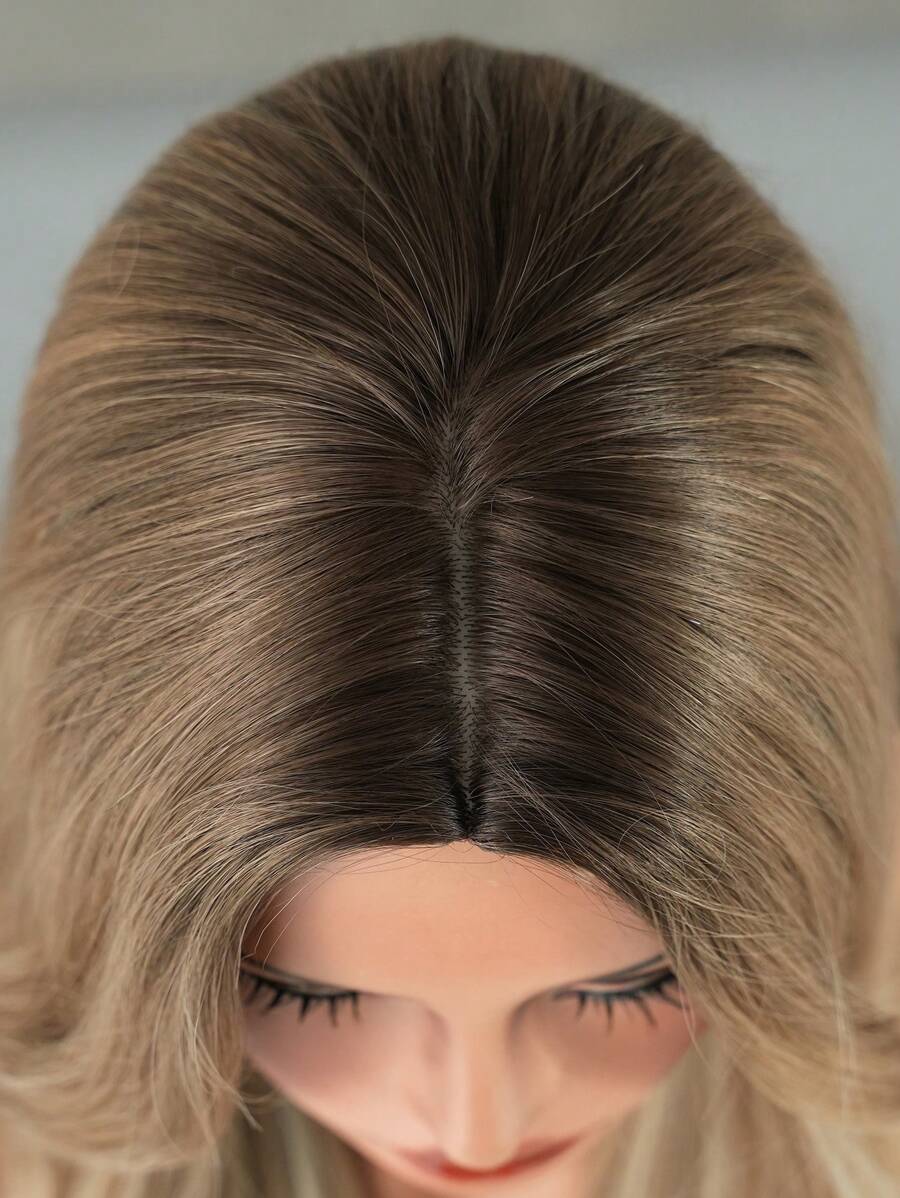 SHEIN باروكة شعر طويل جداً مموج بلون بني فاتح 32 بوصة