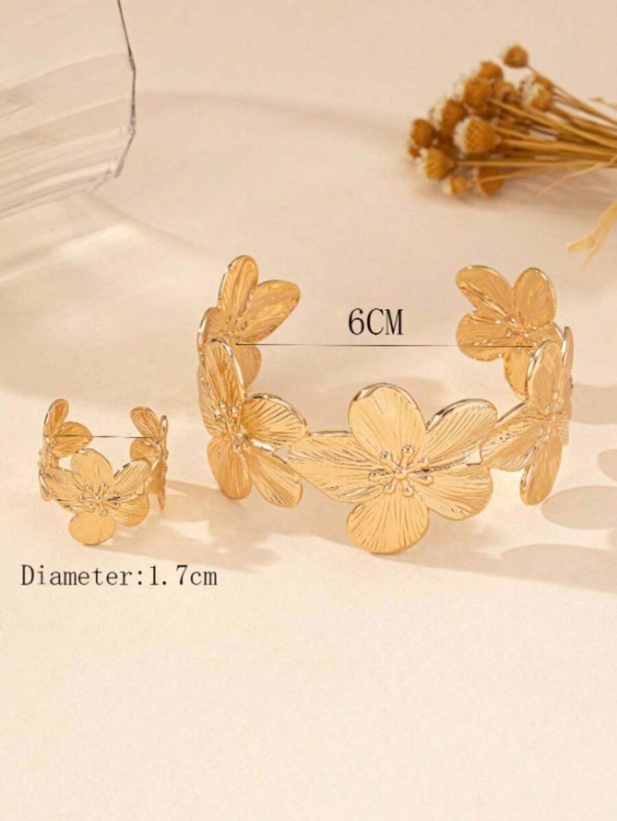 SHEIN طقم مجوهرات بتصميم الأزهار والأوراق