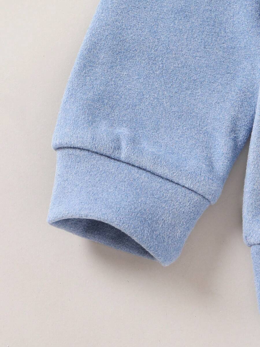 SHEIN طقم أطفال قطعتان بنطال مخطط وسترة بغطاء للرأس