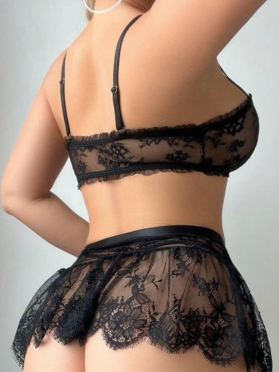 SHEIN مجموعة  5 قطع ملابس داخلية مزينة من الدانتيل