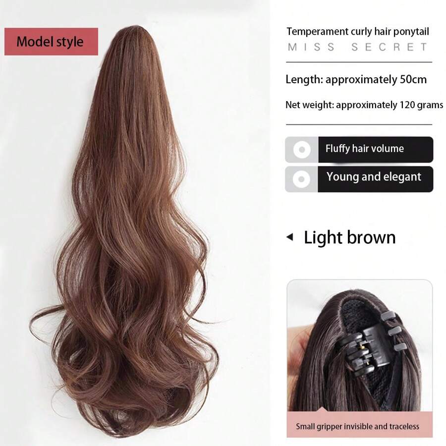 SHEIN وصلة شعر ذيل حصان طويل مموج لإطلالة أنيقة