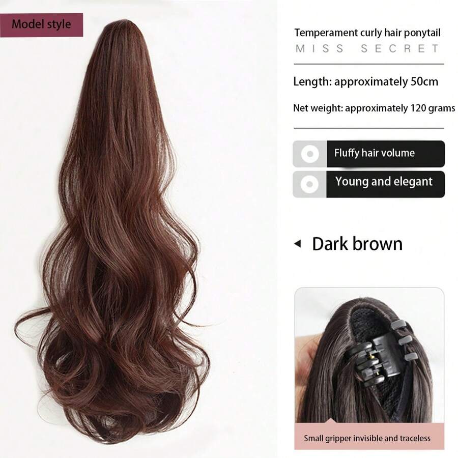 SHEIN وصلة شعر ذيل حصان طويل مموج لإطلالة أنيقة