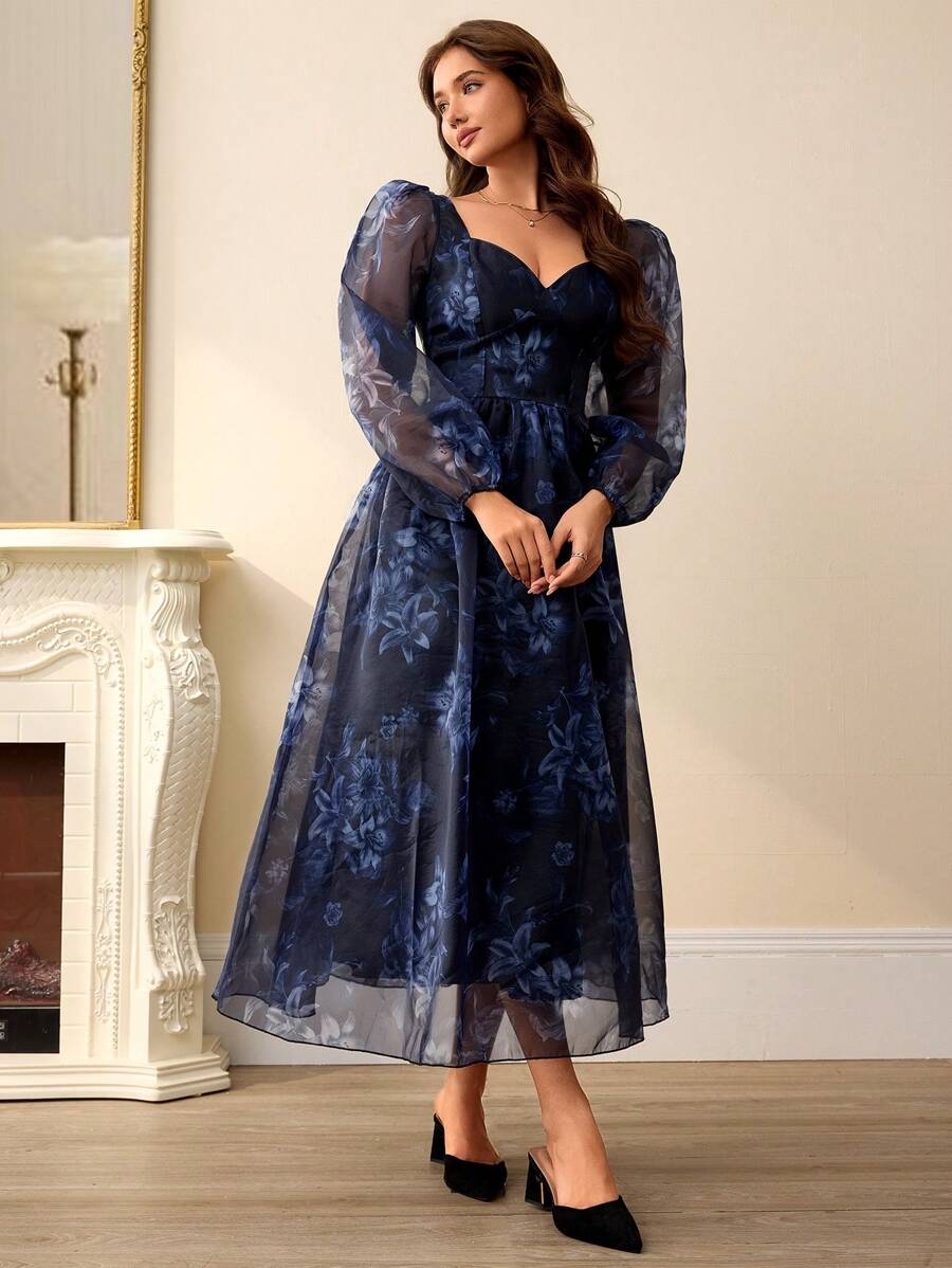 SHEIN Aveloria Rosie فستان منفوش بأزهار
