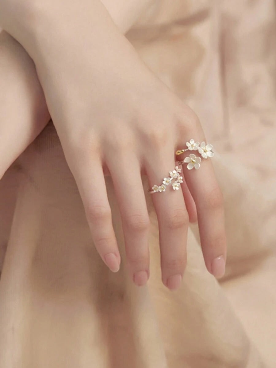 SHEIN طقم خاتم من قطعتين بتصميم زهرة