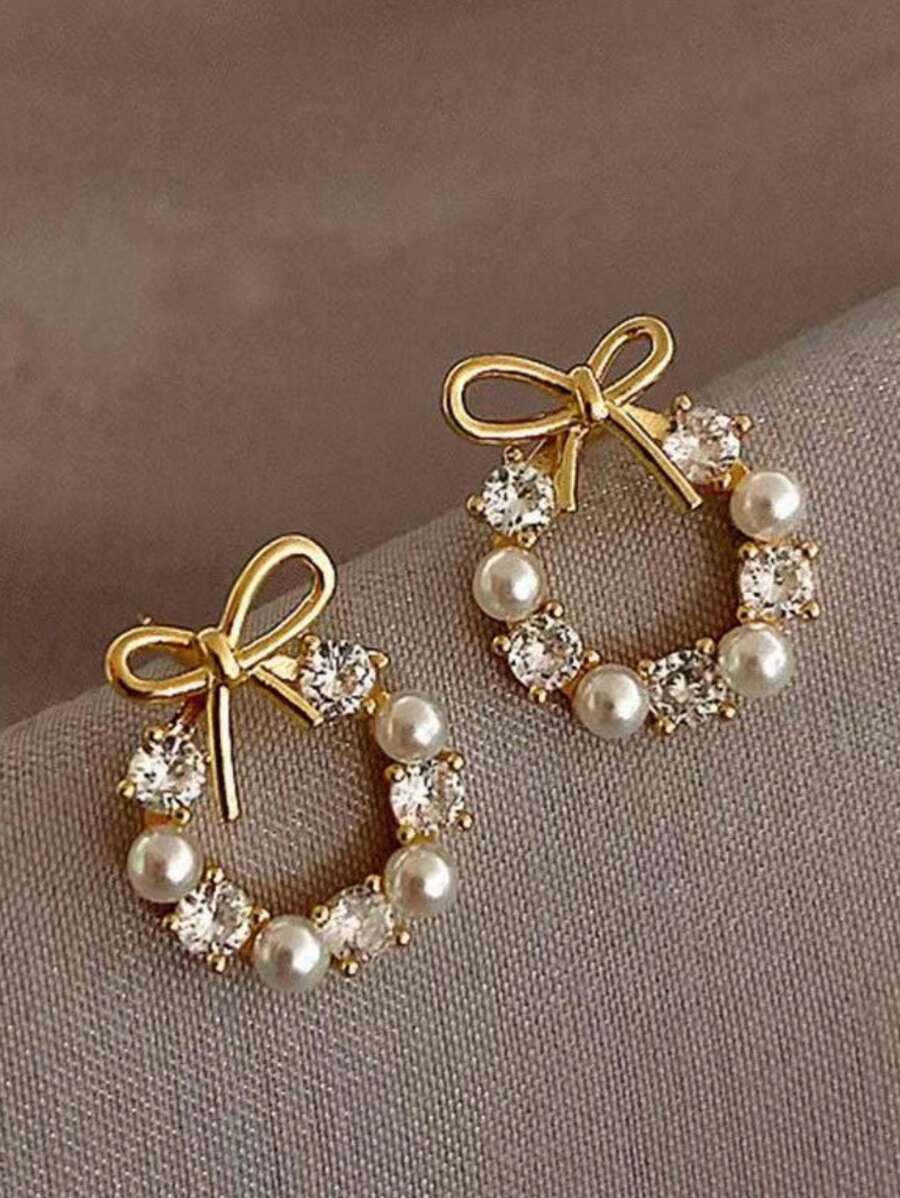 SHEIN زوج أقراط كورية كلاسيكية عصرية