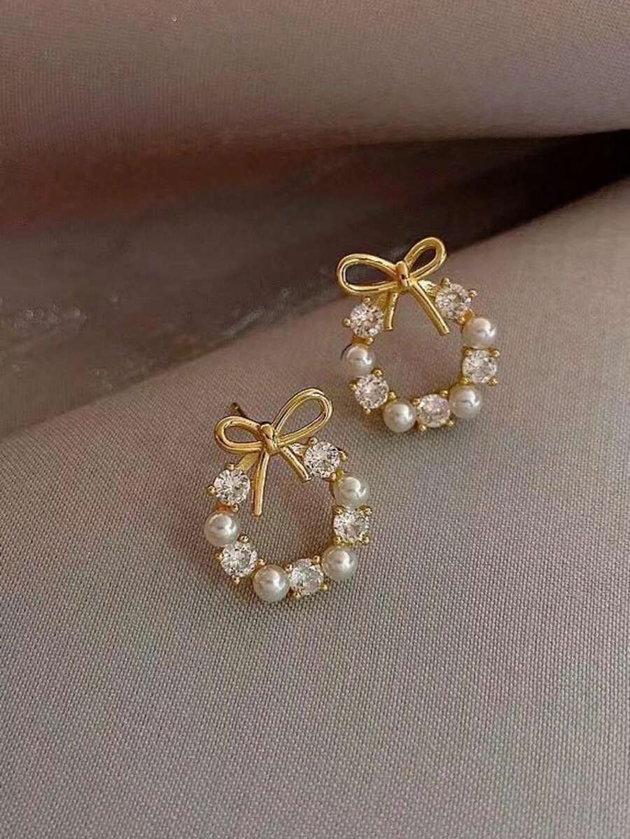 SHEIN زوج أقراط كورية كلاسيكية عصرية