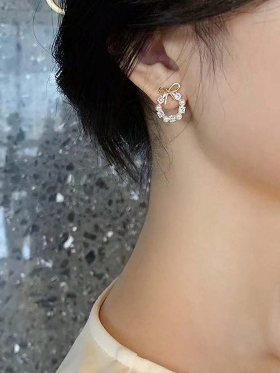 SHEIN زوج أقراط كورية كلاسيكية عصرية