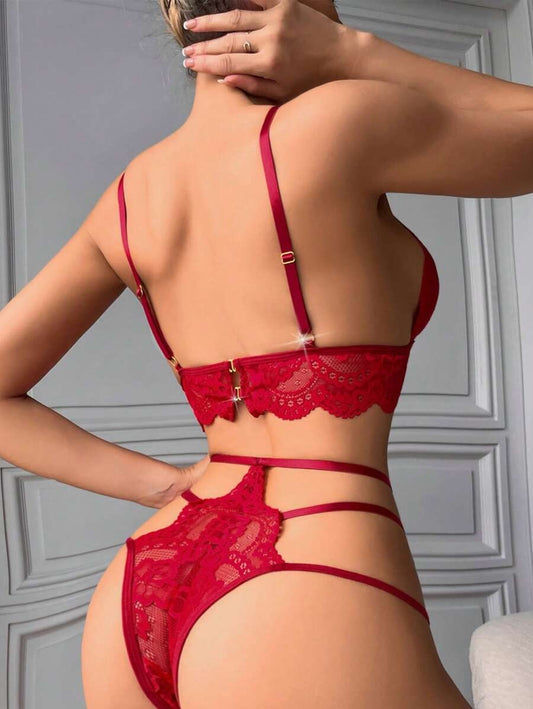 SHEIN طقم داخلي دانتيل أنثوي قطعتين