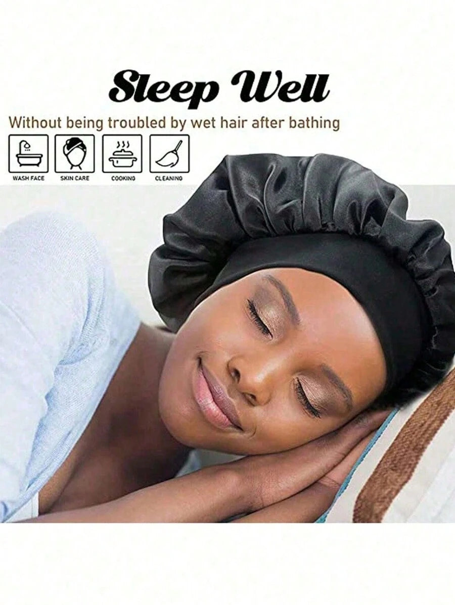 SHEIN Awegeo قبعات ساتان قطنية نسائية للعناية بالشعر 2 قطعة