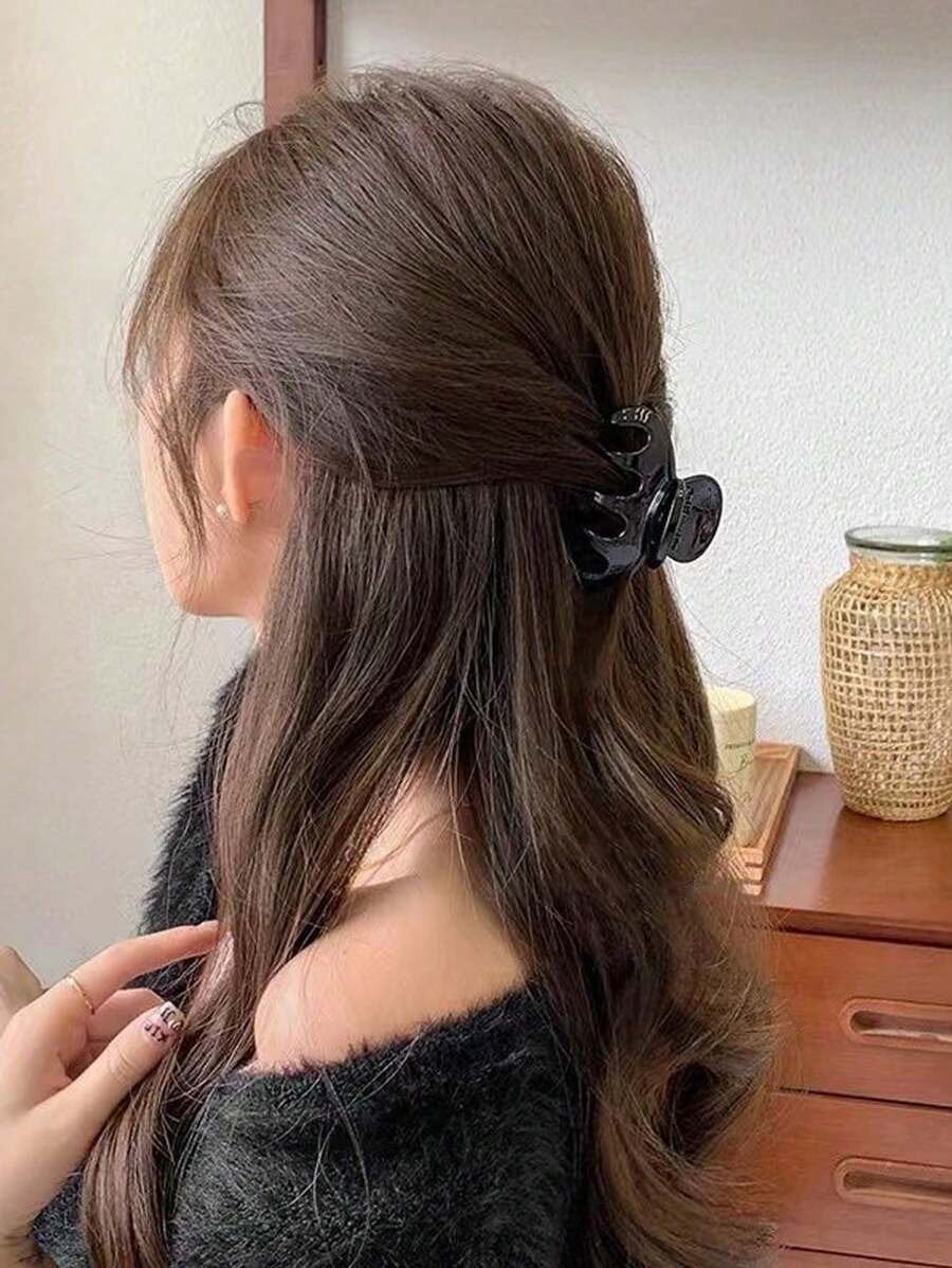 SHEIN مشابك شعر مخلب متوسطة لامعة 4 قطع