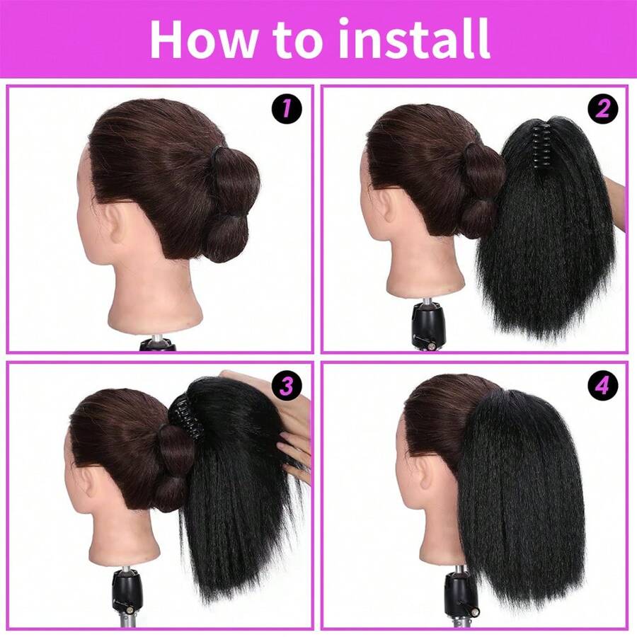 SHEIN إكستنشن شعر ذيل حصان مموج بمشبك مخالب