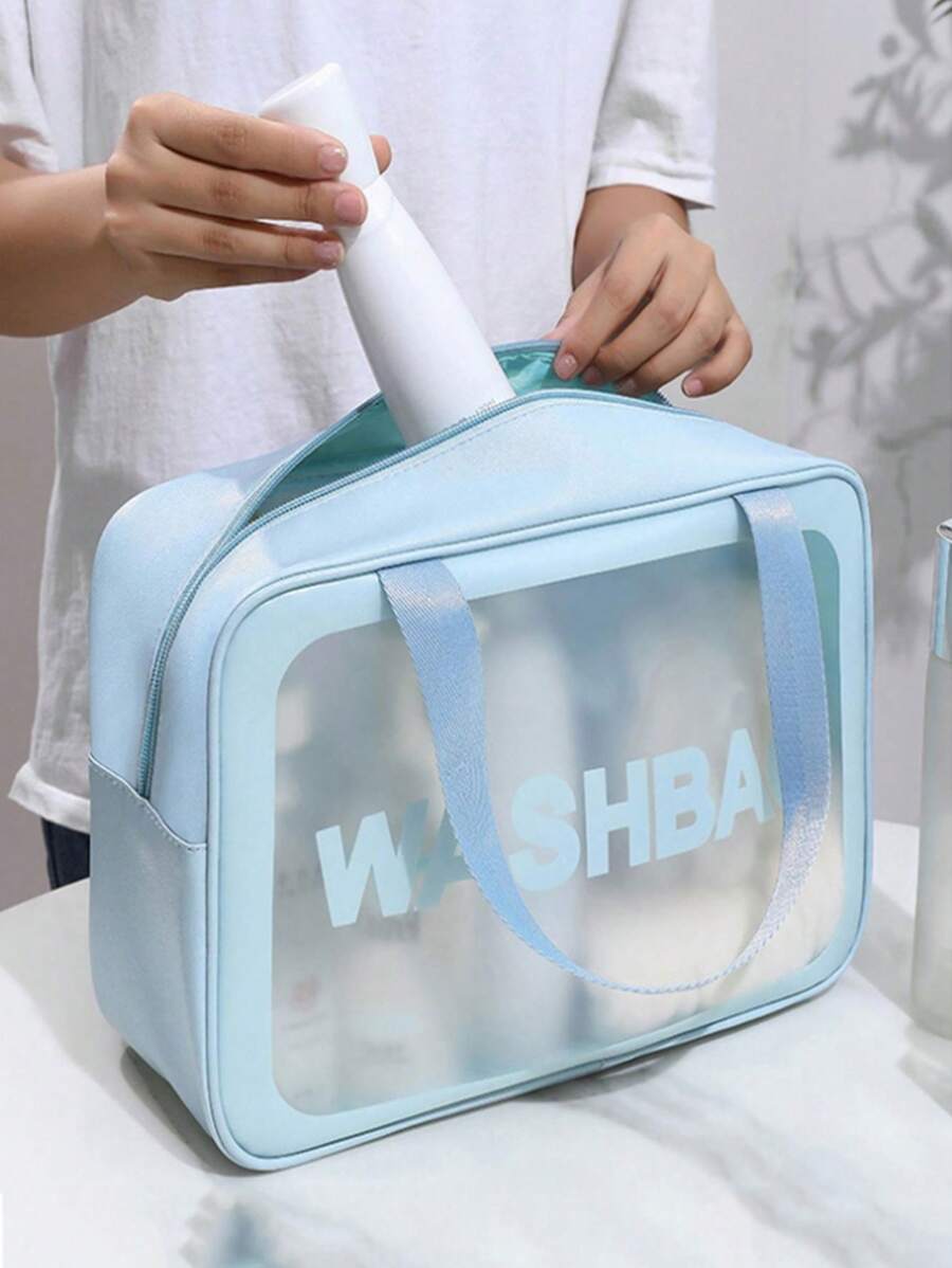 SHEIN مجموعة حقائب مكياج سفرية مقاومة للماء للتخزين والتنظيم