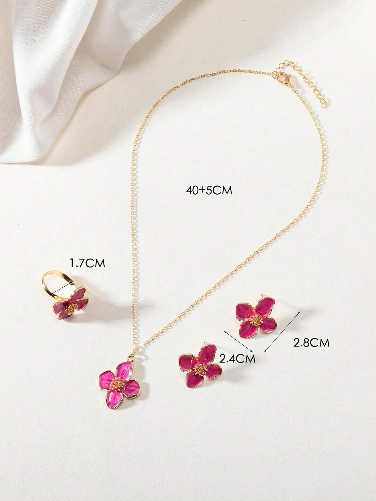 SHEIN مجموعة مجوهرات أنيقة وعصرية بتصميم زهرة