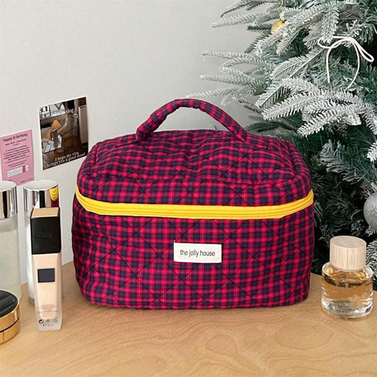 SHEIN حقيبة مكياج كورية مربعة كبيرة للسفر وتنظيم مستحضرات التجميل