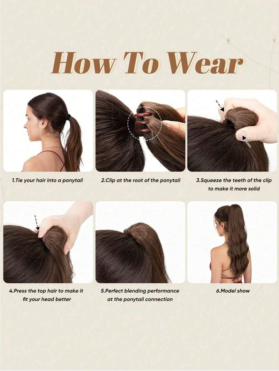 SHEIN امتداد شعر ياكي مستقيم أسود بمشبك