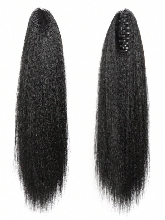 SHEIN امتداد شعر ياكي مستقيم أسود بمشبك