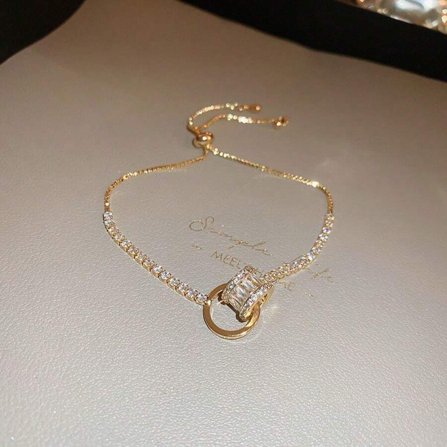 SHEIN Andkiss سلسلة خصر أنيقة مزخرفة بالراين كريستال