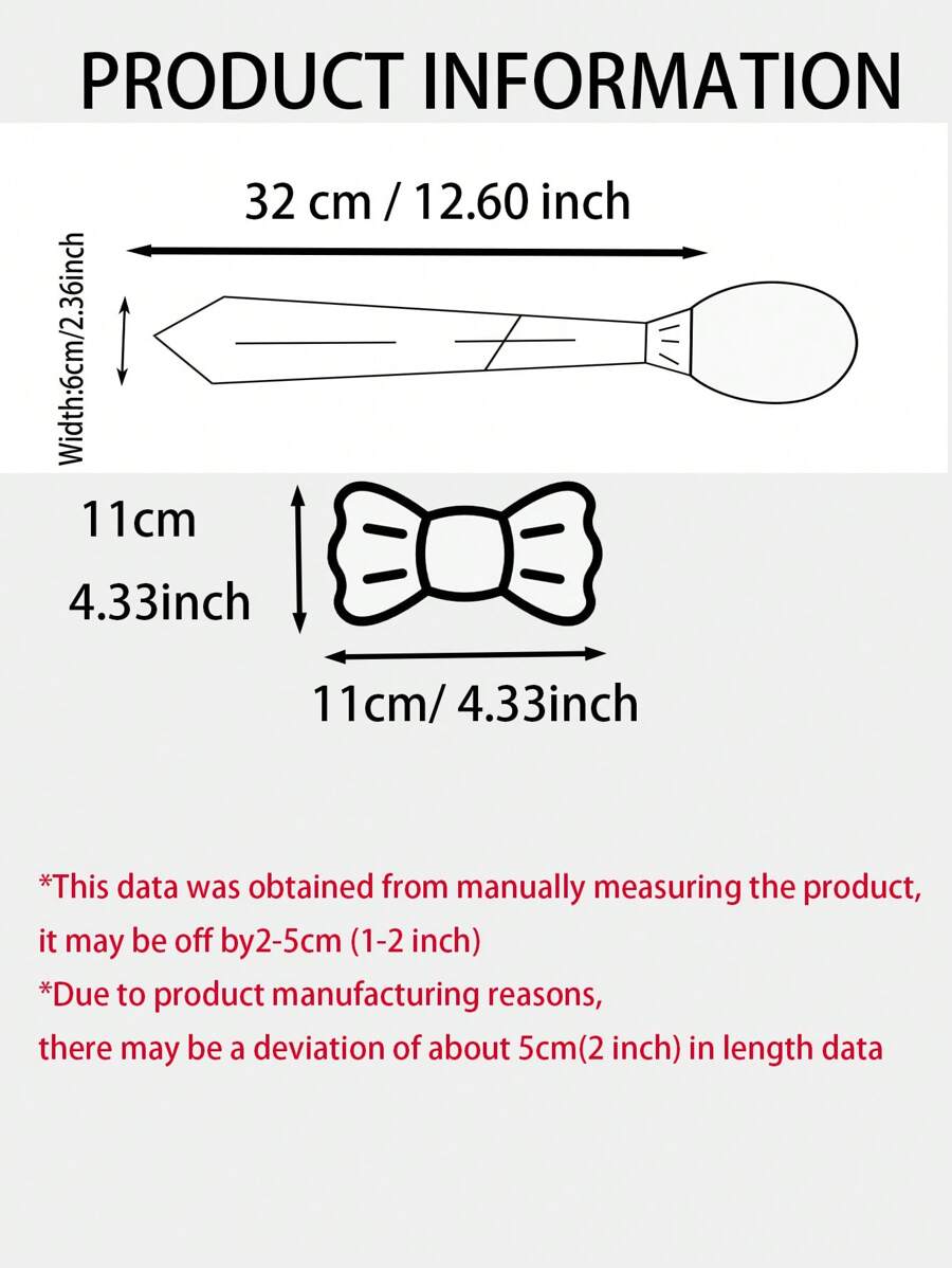 SHEIN مجموعة ربطات عنق سوداء وشريط بنمط مدرسي