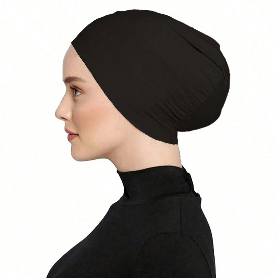 SHEIN وشاح رأس للنساء بلون واحد قبعة ناعمة وقابلة للتنفس