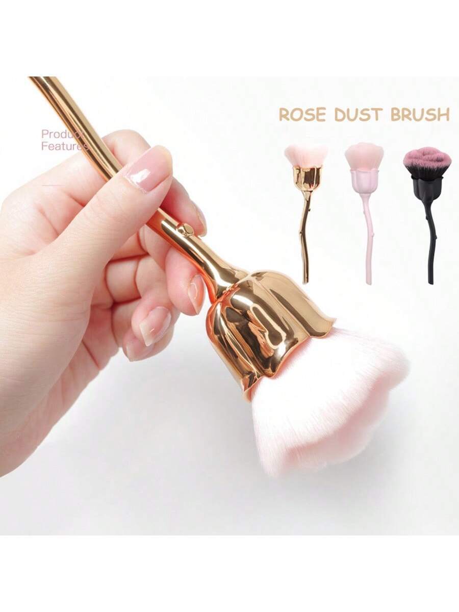 SHEIN HMQ beauty فرشاة أظافر بزهرة للمانيكير وتنظيف الغبار