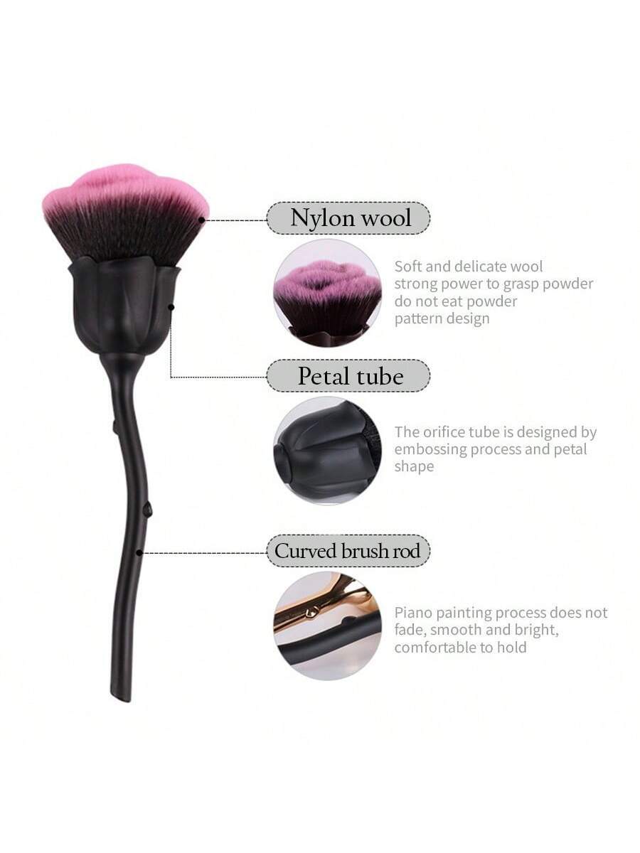 SHEIN HMQ beauty فرشاة أظافر بزهرة للمانيكير وتنظيف الغبار