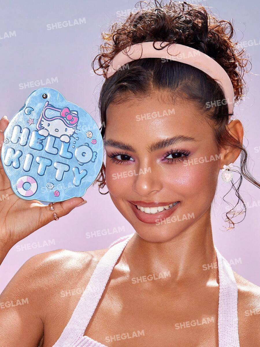 SHEGLAM Hello Kitty Fun In The Sun لوحة ألوان ظلال عيون وأحمر خدود بني ووردي