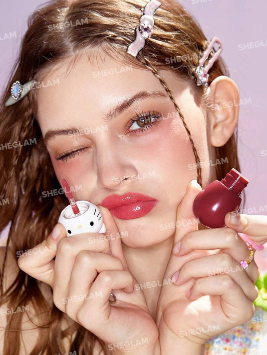 SHEGLAM Hello Kitty Poolside Perfection مجموعة ملمع شفاه 4 ألوان مرطب لامع