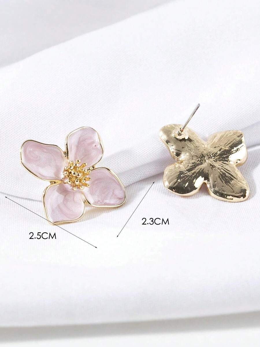 SHEIN طقم مجوهرات بتصميم زهرة مينائية ملونة