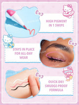 SHEGLAM Hello Kitty Make Waves White Waves آيلاينر مقاوم للماء 3 ألوان بلون