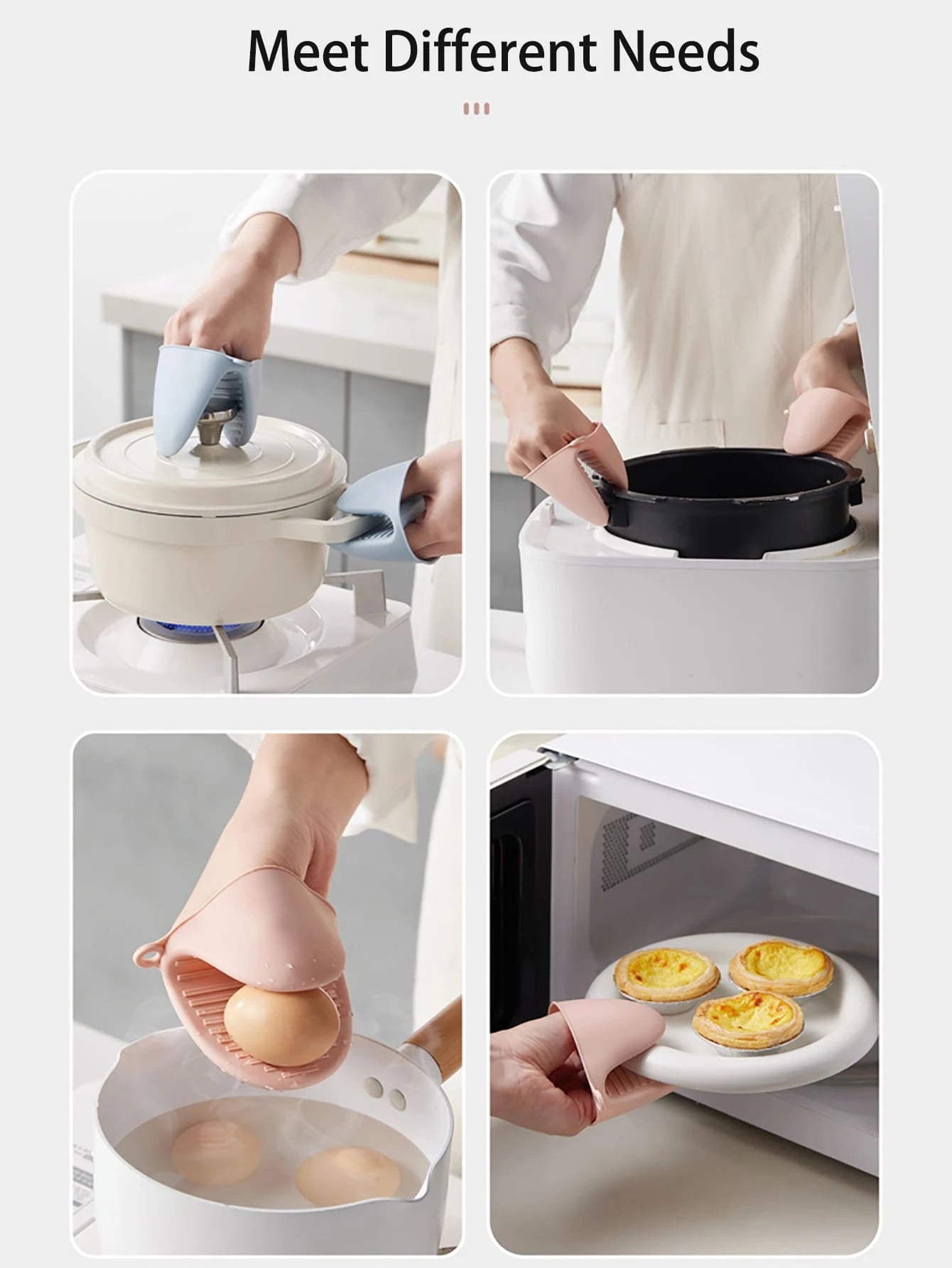 SHEIN قفازات سيليكون مقاومة للحرارة للطهي والفرن